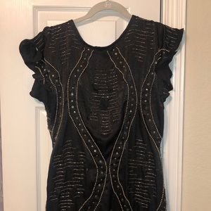 Free People black beaded dress NWT